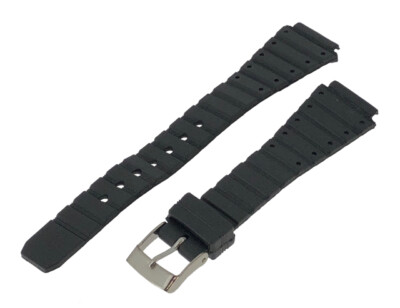 14mm Ladies Light Weight Black Casio Type Sports Resin Replacement Watch  Strap UK