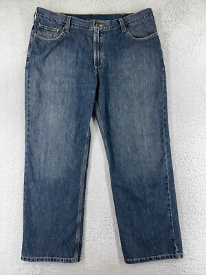 Carhartt Jeans Mens 40 Blue Denim Holter Relaxed Fit Cotton Blend 40x30