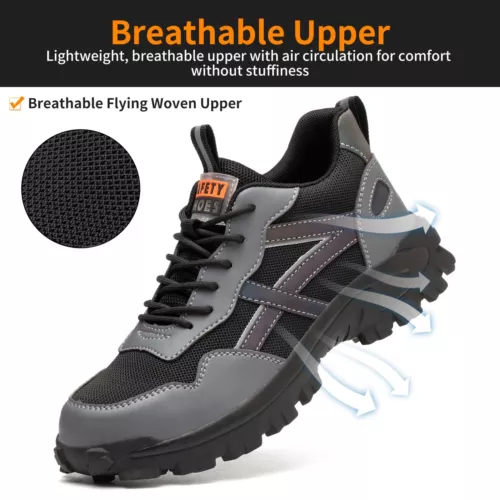 【Heavy Duty】Mens Work Boots Safety Shoes Steel Toe Cap Sneakers Lightweight - Imagen 8 de 41
