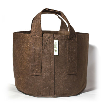 5 Root Pouch Brown + Griffe (78L) Geotextil Smart Grow Blumentopf Deko Container