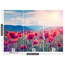 Non woven Wall Mural Photo Wallpaper Poster Picture Image Poppy flowers