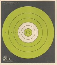 B16(HV)(green) 25 Yard Slow Fire Pistol Target (25) Tagboard