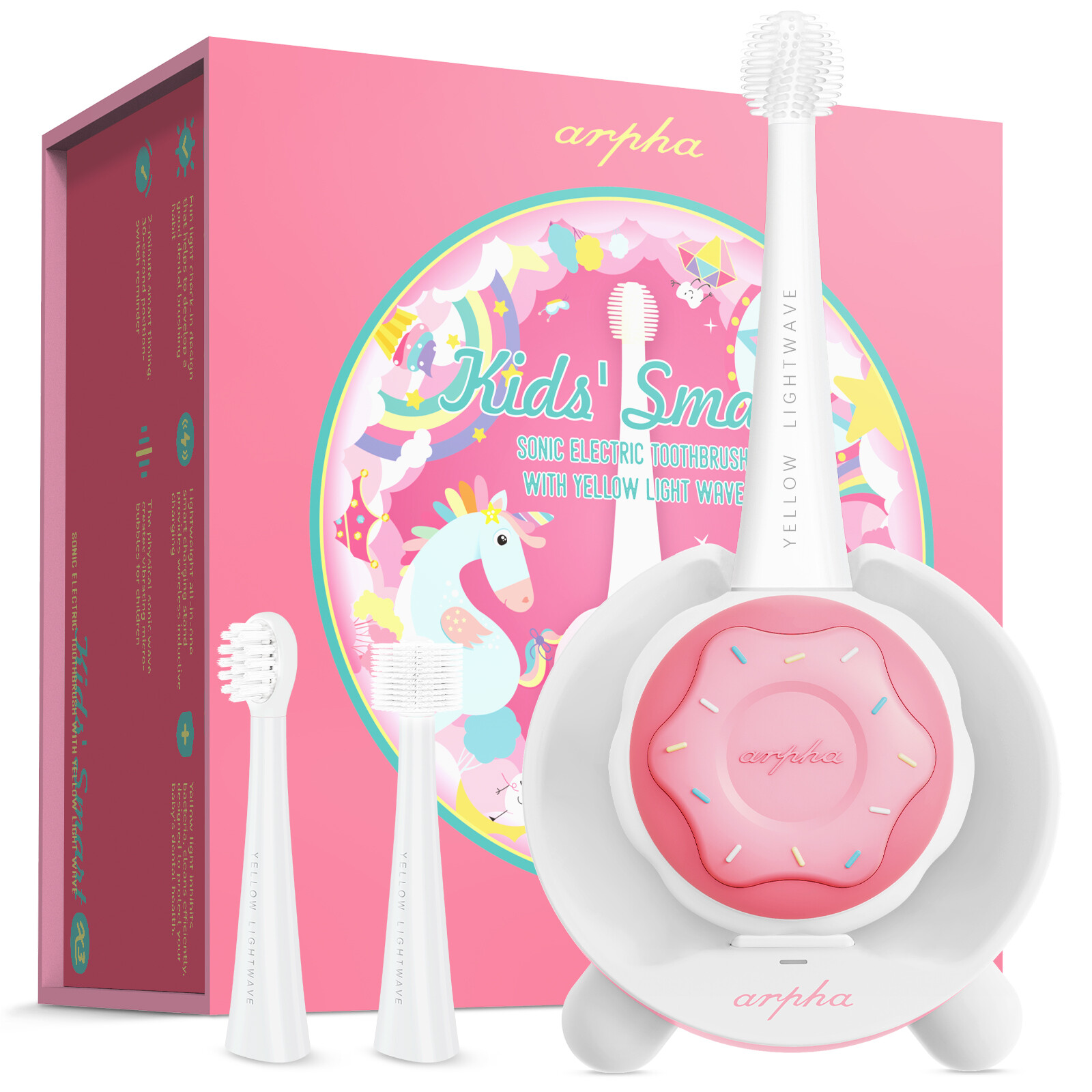 360&deg;Rotating Kids Toothbrush Rechargeable Battery 3Cleaning Modes Timer Silicone