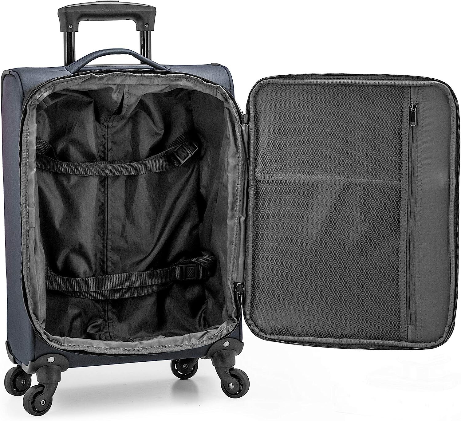 U.S. Traveler Anzio 22" Softside Expandable Spinner Luggage Carry On Dark Grey