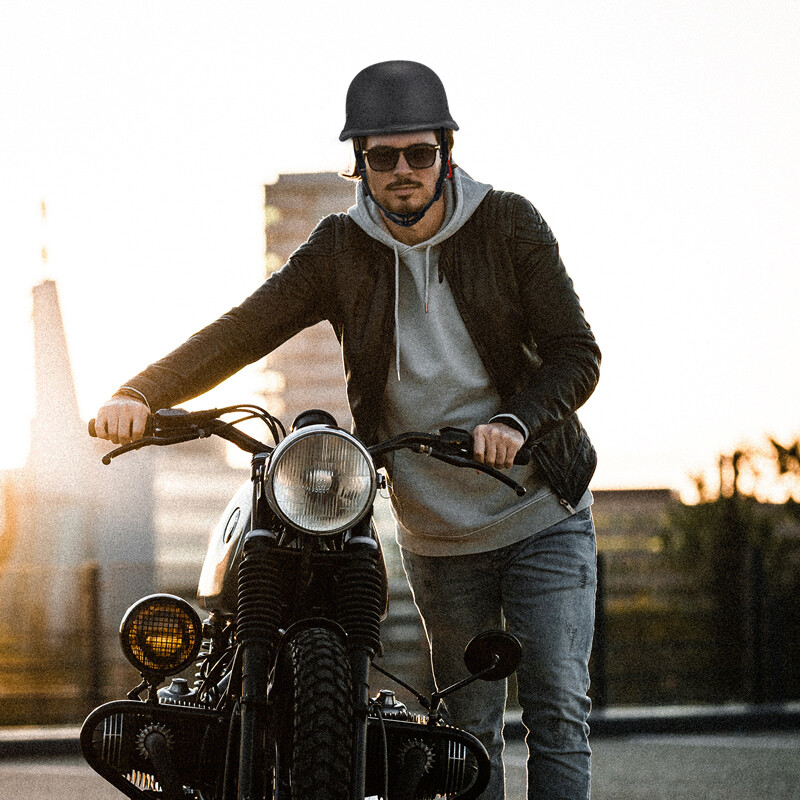 DOT Half Helmet DOT Approved German Half Helmet - Retro Open Face For Cruiser, Scooter & Chopper DOT Approved Half Helmet