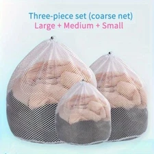 3pcs 40x50cm 50x60cm 60x80cm Mesh Laundry Bags，for College, Dorm and Apartment