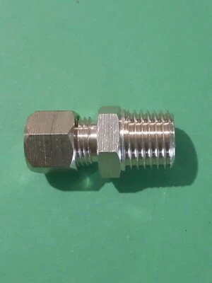 BRASS COMPRESSION UNION 1/4 NPT MALE - 1/4 PIPE OD TUBE FITTING AIR,HF-684425 - image 1 of 3