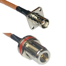 RG400 BNC Flange Female to N FEMALE BULKHEAD RF Cable FAST-SHIP LOT