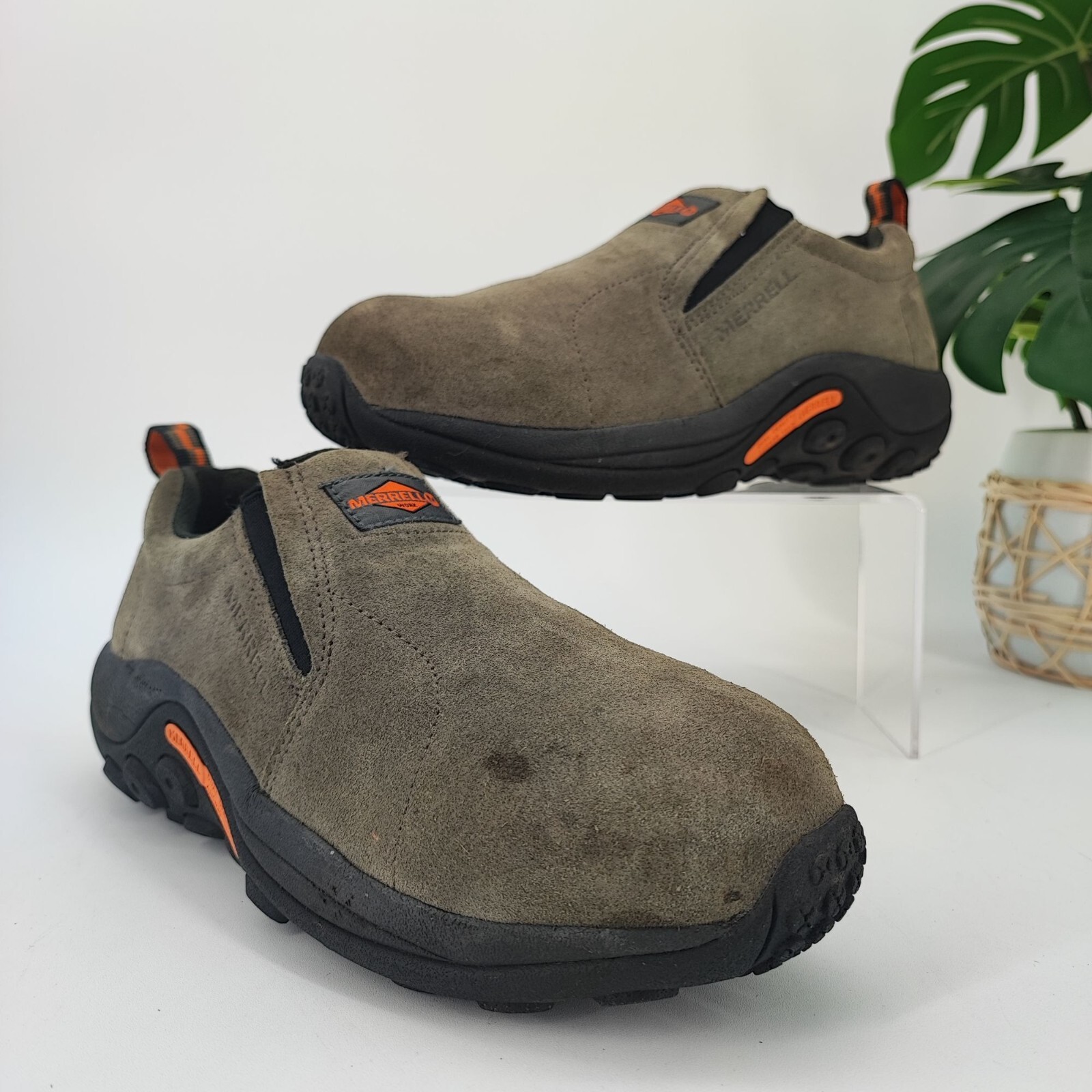 Merrell Scarpe da Lavoro Donna Giungla Pelle Marrone Slip On Punta Acciaio Misura 7 5