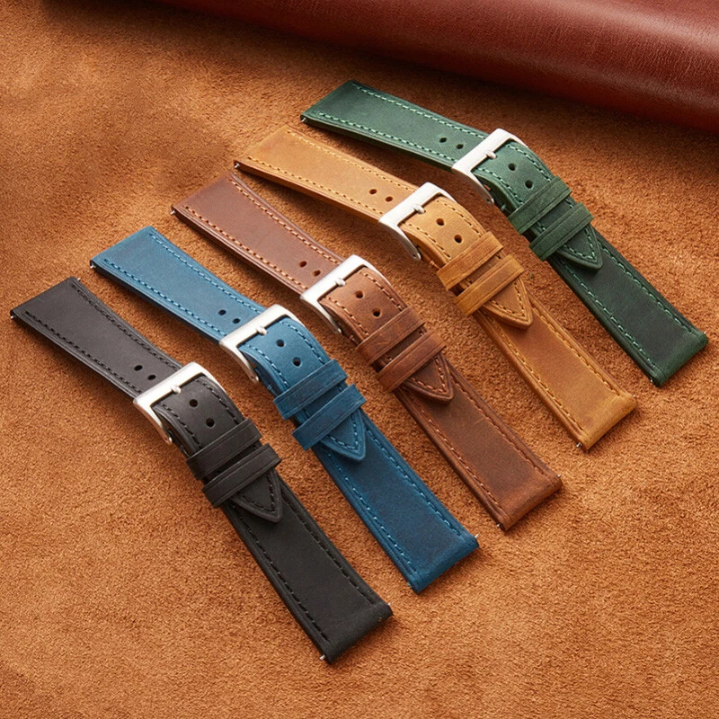 Vintage IN Pelle Sgancio Rapido Orologio Cinturino Con Molla