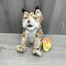 Folkmanis 8.5" Bobcat Lynx Kitten Cat Hand Puppet Realistic Plush Furry New