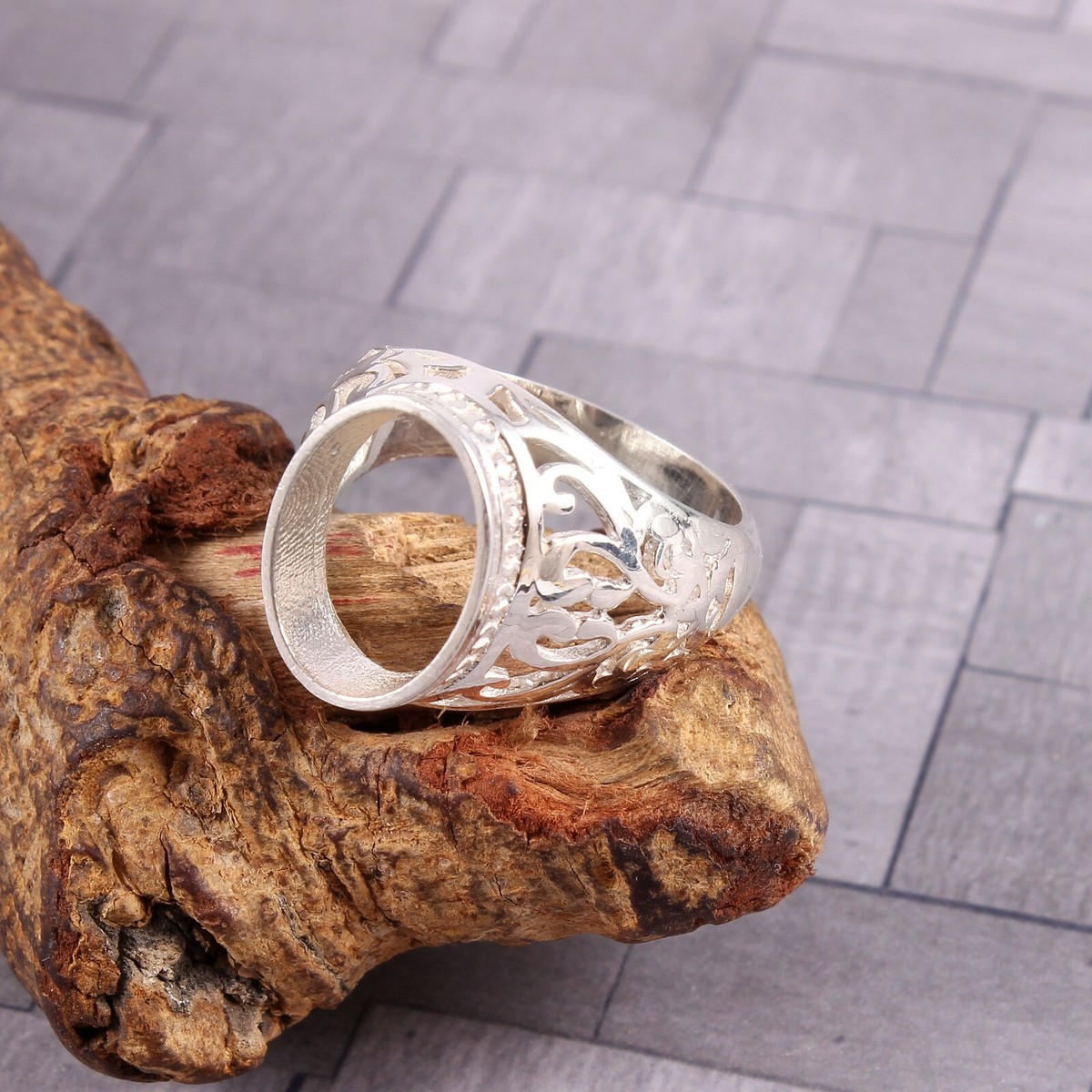 Sterling Silver Ring Mens Ring Settings For Loose Stones 5265 Ring