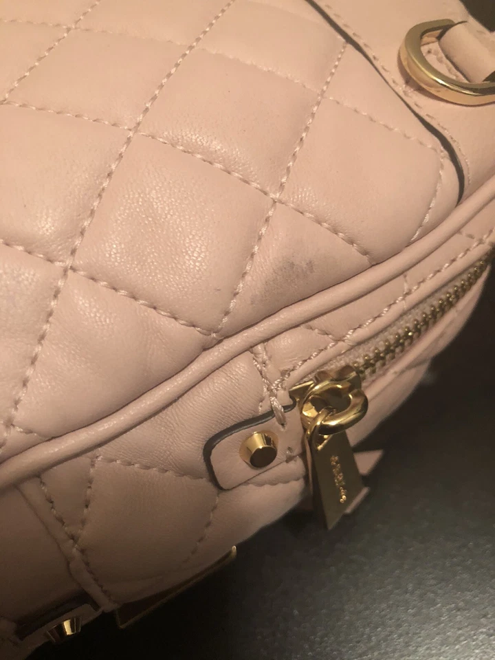 Mini Mochila MICHAEL KORS Rhea Cuero Acolchado en Rosa Suave-RARA-Nueva con Defectos Foto 4 de 4