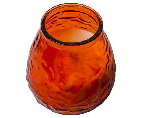 Glass Candles Orange Low Boy Candles 70 Hour Burn Time Wax Filled