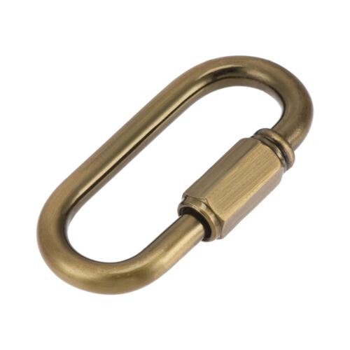 Connecteur de chaîne, forme ovale 5 mm clips de verrouillage à vis à lien rapide or bronze 4 pièces - Photo 1 sur 5