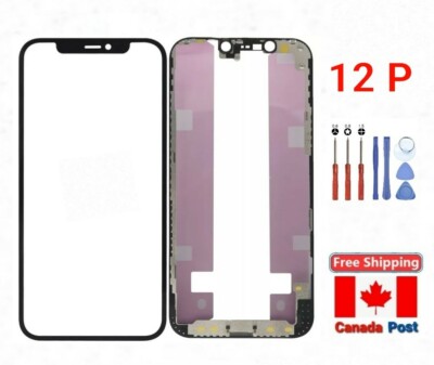 Kit de Réparation de Verre Avant de Écran pour iPhone 12, 12 Pro, Cadre