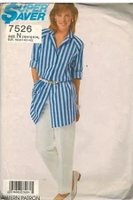 7526 Vintage Simplicity Sewing Pattern Misses Easy to Sew Shirt Pants OOP SEW