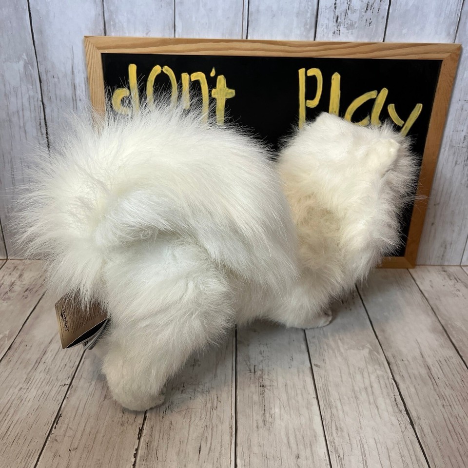 Hansa White Hare Plush Stuffed Animal - 11 Inch Realistic Handcrafted Rabbit Toy