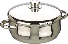 ibili Casserole Oslo Belly Shape with lid 18 cm, Stainless Steel, Silver