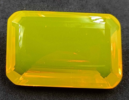 PRECIOUS PIECE YELLOW OPAL CERTIFIED 183 CT EMERALD CUT UNTREATED LOOSE GEMSTONE - Picture 7 of 13