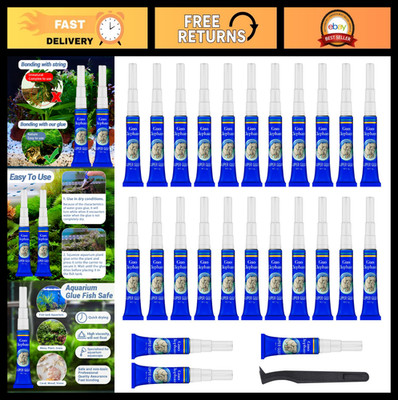 25Pcs Aquarium Glue for Coral, Plants & Moss - Quick Drying Aquascaping Adhesive