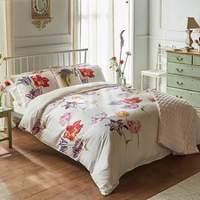 Sanderson Tulipomania Duvet Cover Set King Size Rose Red & Amethyst