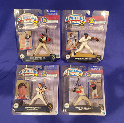 2001 Starting Lineup 2 MLB Lot Of 4 - Ken Griffey Jr , Chipper Jones & More!