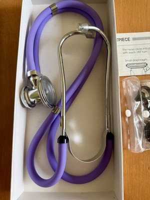 Purple Stethoscope New In Box Lightweight Comes with Attachments and Box
