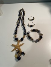 Starfish Beaded Necklace/bracelet /earring Set