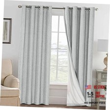 100 Blackout Curtains for Bedroom, 52"W x 84"L Pack of 2 Glacier Gray