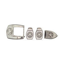 Max Lang Sterling Silver Western 4 Piece 1" Belt Buckle Set 93gr 8197