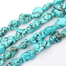 10-15Mm Freeform Irregular Blue Turquoise Beads Loose Gemstone Beads for Jewelry