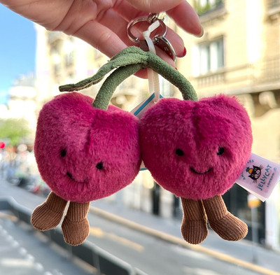 New Jellycat Cherries Bag Charm Plush Keychain Cute Fruit Soft Toy Gift NWT