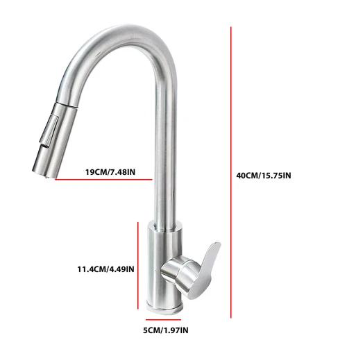 360° Kitchen Sink Mixer Taps Pull Out Spout Spray Single Lever Modern Mono Tap - Picture 6 of 9