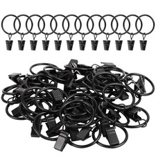 Curtain Rings with Clips, 42 Pack Metal Drapery Rings with Clips Hooks Hangers f