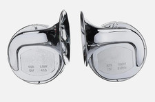 Chrome 12v Snail Dual Tone Horns High Low Universal Fit Car Truck Van Cycle 60b