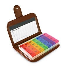 RARE Kovot Pill Organizer Faux Leather Wallet 7 Days  4 Dosages  FREE SHIP 