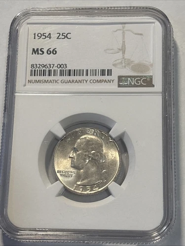 1954 25c Washington Quarter NGC MS66