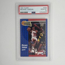Michael Jordan League Leaders #220 1991-92 Fleer PSA 10 Gem Mint!