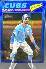 Topps 2026 Heritage Dansby Swanson Chrome Blue Refractor Chicago Cubs #97 /150
