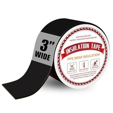 Pipe Insulation Tape, Outdoor Water Pipe Insulation Wrap, 3 in x 15 ft Black