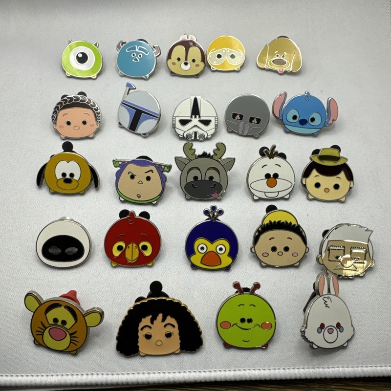 Disney Pin Lot of 24 Tsum Tsum Mystery Pins 2015-2017