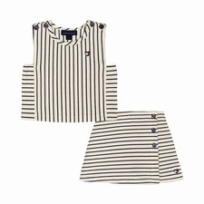 Girl Tommy Hilfiger 2-Piece Striped Sleeveless Top Skort Set Size 6