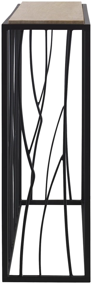 Стол металлический и каменный Uttermost 25104 Reed 36 дюймов ширина - темное железо / слоновая кость - Изображение 3 из 4