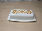 Vintage 1970’s Pyrex Butterfly Gold Design Butter Dish With Lid
