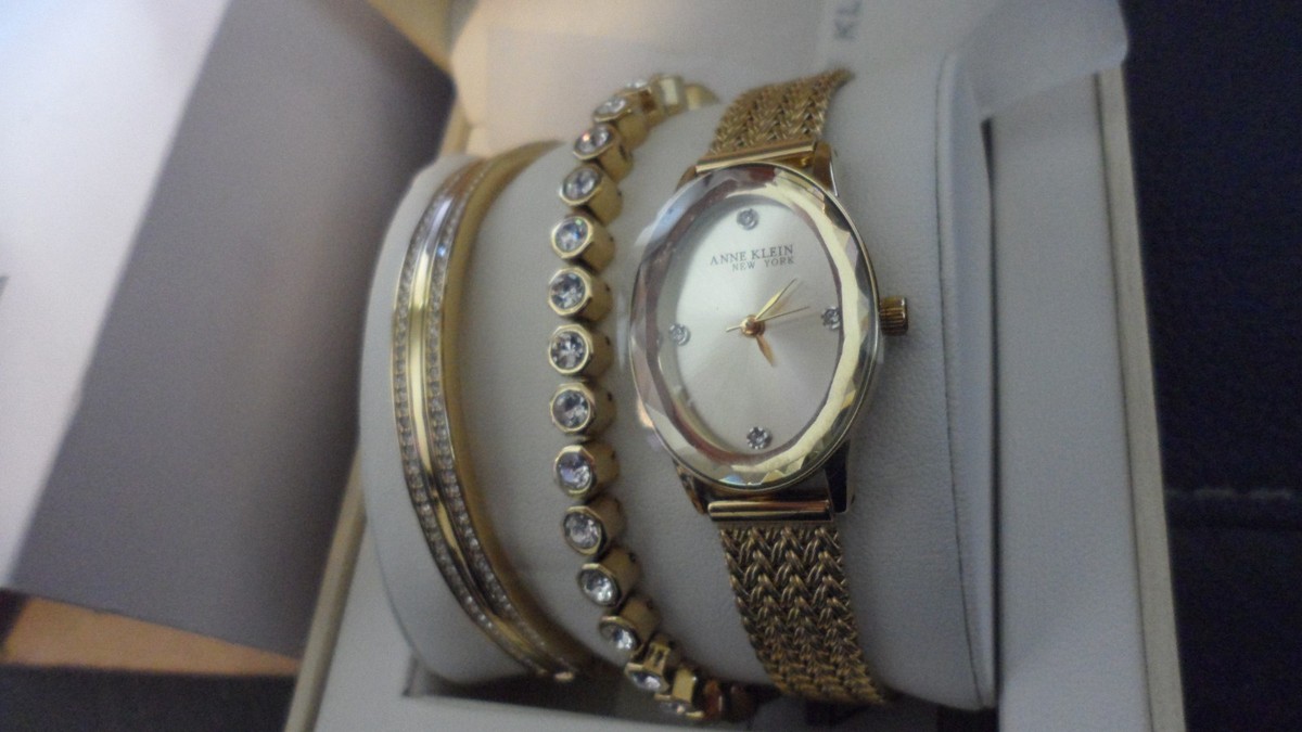 Anne Klein New York Crystal Accented Bangle Women\'s Watch & Bracelet 12/7786GPST Anne Klein New York Crystal Accented Bangle | Mercari main image 4