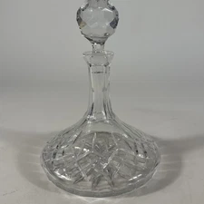 Rogaska Gallia (Waterford) Crystal Ship's Decanter w/Stopper - 10" Tall