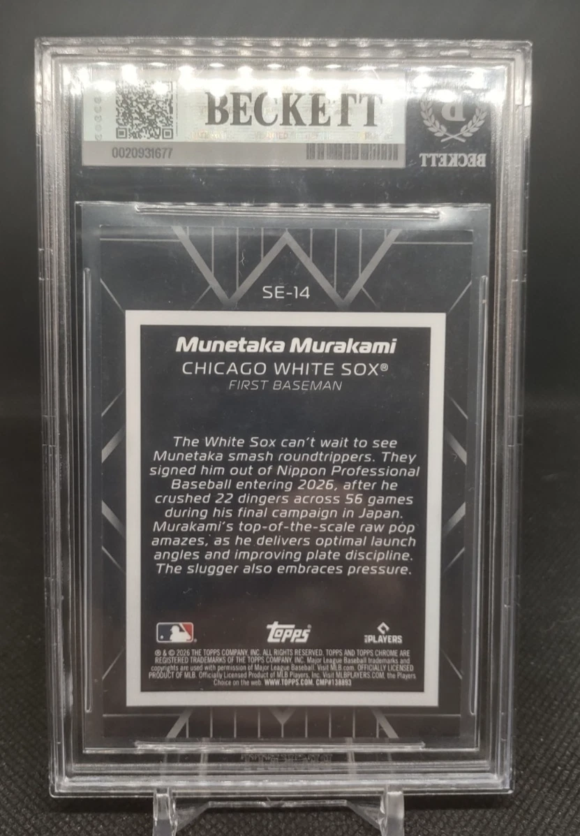 2026 Topps cromo Munetaka Murakami Shadow-Etch refractor negro/10 RC SSP BGS 9