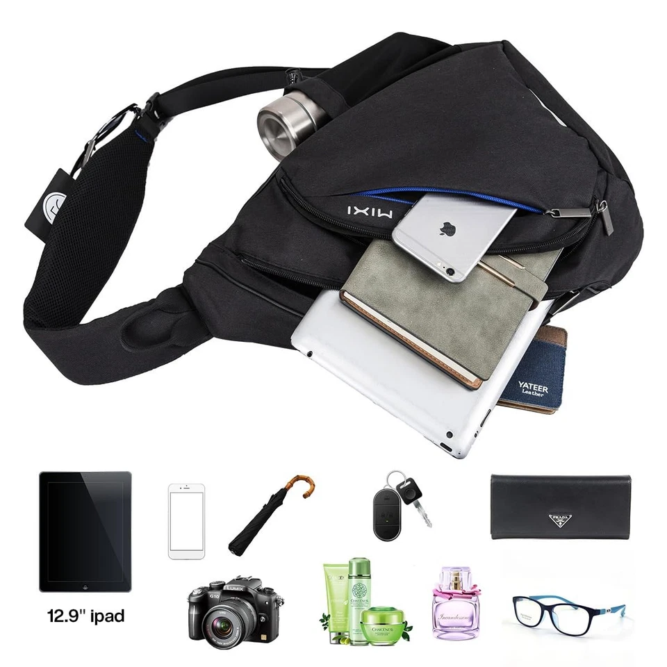 Bolso Bandolera Hombres Mochila Unisex Bolso de Un Hombro Senderismo Viaje Mochila Crossbo... Foto 3 de 4