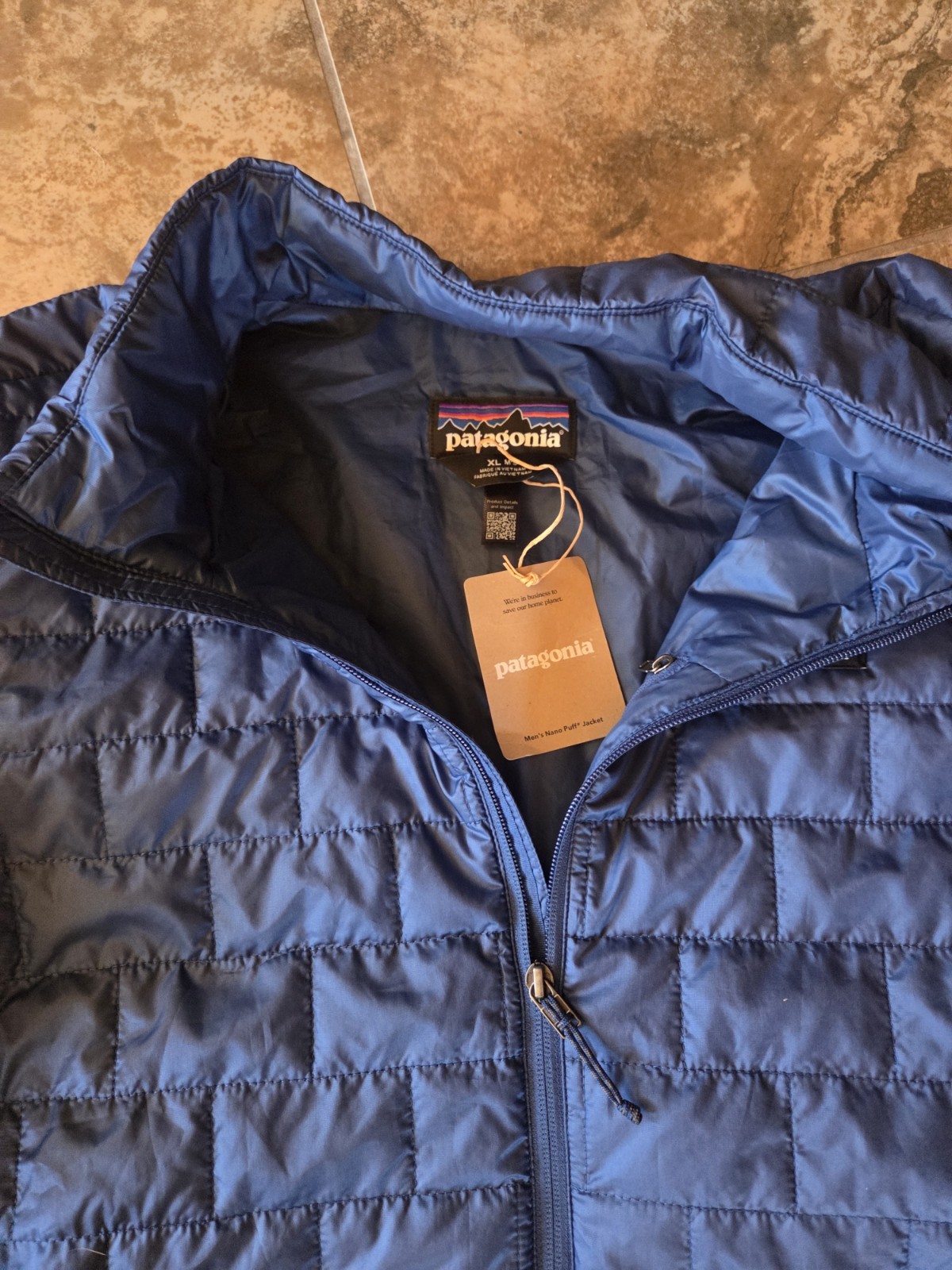 New Patagonia Mens Extra Large XL Clement Blue Nano Puff Quilted Jacket Coat thumbnail 3